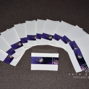 Grußkärtchen - Set Weihnachtskugel lila